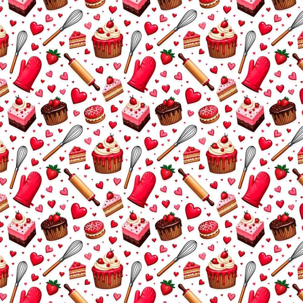 Tricoline Estampada Confeitaria Cupcakes 100% Algodão 1,50m Largura - Variante 1