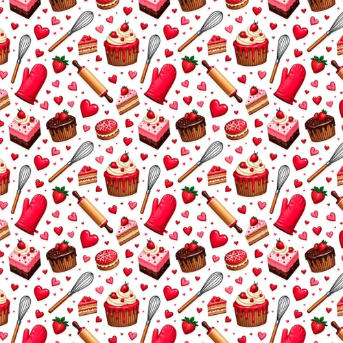 Tricoline Estampada Confeitaria Cupcakes 100% Algodão 1,50m Largura - Variante 1