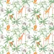 Tricoline Estampada Coqueiros Selva 100% Algodão 1,50m Largura - Variante 1