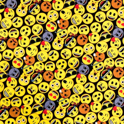 Tricoline Estampada Emoji 100% Algodão 1,50m Largura - Variante 1