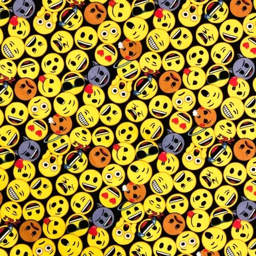 Tricoline Estampada Emoji 100% Algodão 1,50m Largura - Variante 1