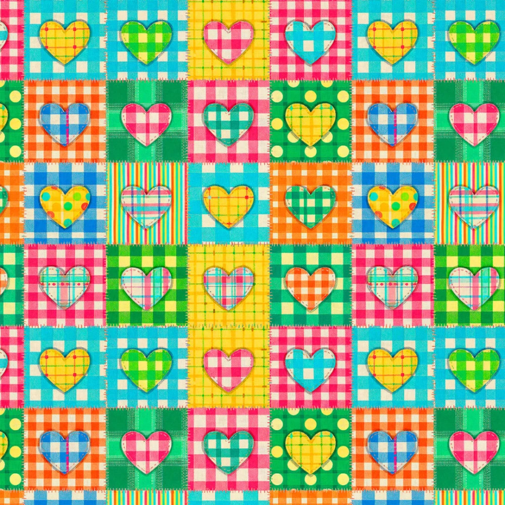 Tricoline Estampada Festa Junina Coração Arraiá 100% Algodão 1,50m Largura - Variante 1