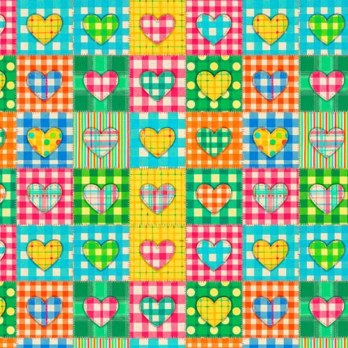 Tricoline Estampada Festa Junina Coração Arraiá 100% Algodão 1,50m Largura - Variante 1