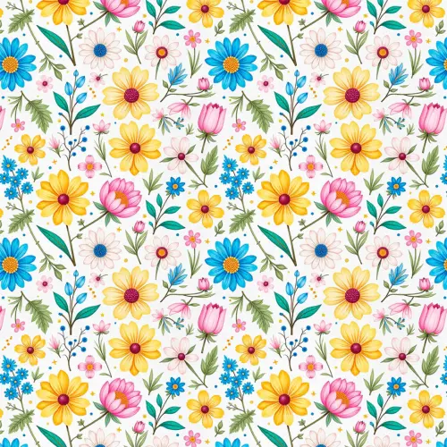 Tricoline Estampada Floral de Verão 100% Algodão 1,50m Largura - Variante 1