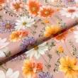Tricoline Estampada Flores Fundo Rosê 100% Algodão 1,50m Largura - Variante 1