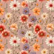 Tricoline Estampada Flores Fundo Rosê 100% Algodão 1,50m Largura - Variante 1