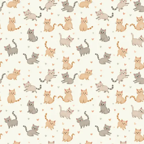 Tricoline Estampada Gatinhos Brincalhões 100% Algodão 1,50m Largura - Variante 1