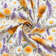 Tricoline Estampada Margarida com Lavanda 100% Algodão 1,50m largura - Variante 1