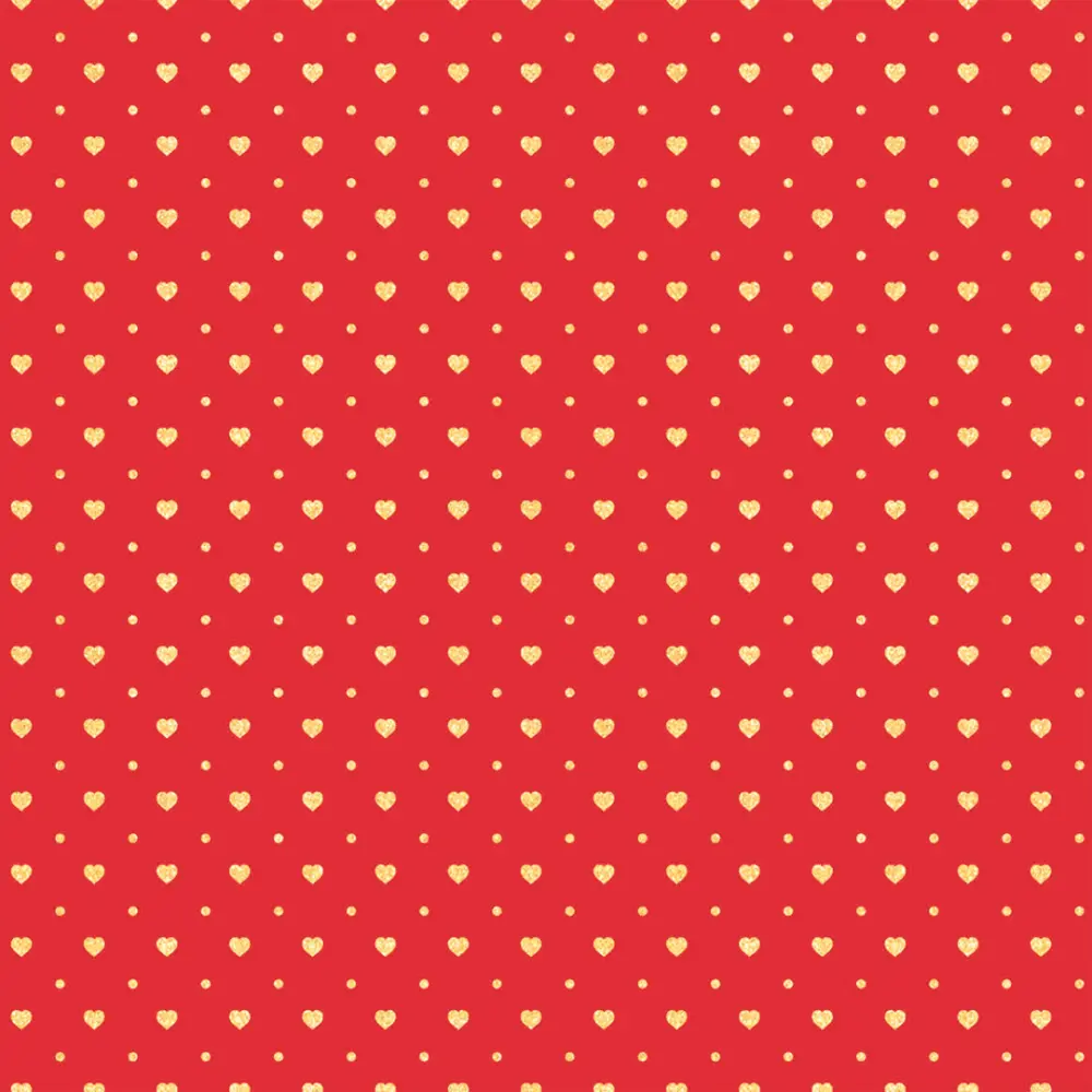 Tricoline Estampada Mini Corações com Poá 100% Algodão 1,50m largura - Vermelho