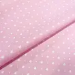 Tricoline Estampada Mini Corações com Poá 100% Algodão 1,50m largura - Rosa bebê