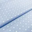Tricoline Estampada Mini Corações com Poá 100% Algodão 1,50m largura - Azul bebê