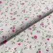 Tricoline Estampada - Mini Flores Fundo Cinza - 100% Algodão - 1,50m Largura - Variante 1