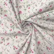 Tricoline Estampada - Mini Flores Fundo Cinza - 100% Algodão - 1,50m Largura - Variante 1