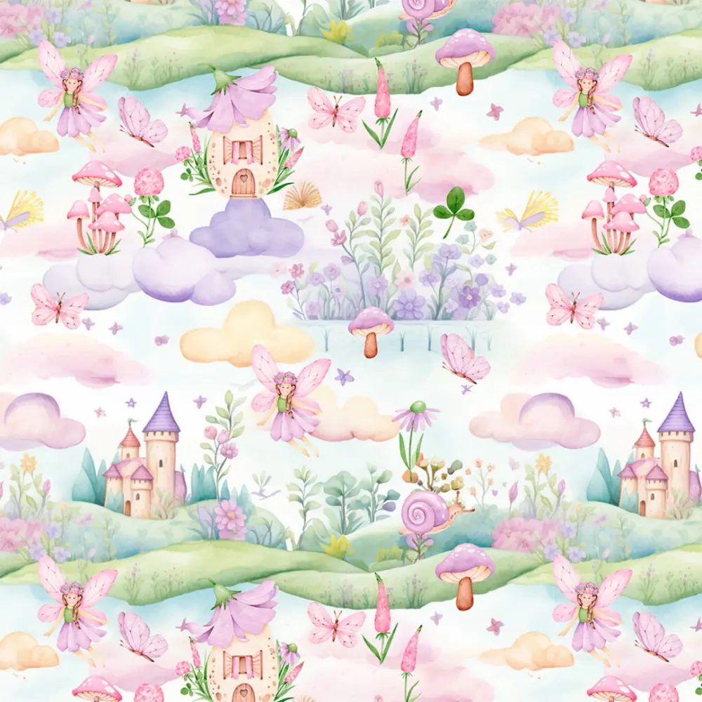 Tricoline Estampada Mundo da Fantasia 100% Algodão 1,50m Largura - Variante 1