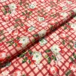 Tricoline Estampada Natal Bolas fundo Xadrez 100% Algodão - Vermelho Tricoline Estampada Natal Bolas fundo Xadrez 100% Algodão - Vermelho