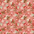 Tricoline Estampada Natal Bolas fundo Xadrez 100% Algodão - Vermelho Tricoline Estampada Natal Bolas fundo Xadrez 100% Algodão - Vermelho