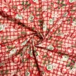 Tricoline Estampada Natal Bolas fundo Xadrez 100% Algodão - Vermelho Tricoline Estampada Natal Bolas fundo Xadrez 100% Algodão - Vermelho