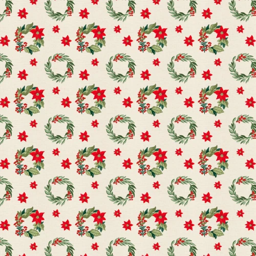 Tricoline Estampada Natal Mini Guirlandas 100% Algodão - Variante 1