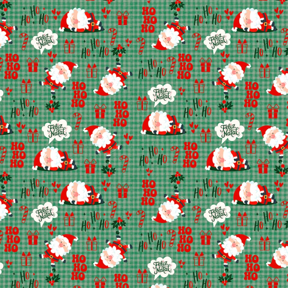 Tricoline Estampada Natal Noel Divertido 100% Algodão - Variante 1