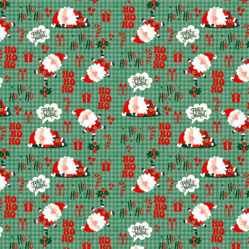 Tricoline Estampada Natal Noel Divertido 100% Algodão - Variante 1