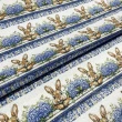 Tricoline Estampada Páscoa Barrado Hortências Azuis 100% Algodão - Variante 1 Tricoline Estampada Páscoa Barrado Hortências Azuis 100% Algodão - Variante 1