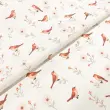 Tricoline Estampada Passarinhos Fundo Creme 100% Algodão 1,50m Largura - Variante 1