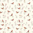 Tricoline Estampada Passarinhos Fundo Creme 100% Algodão 1,50m Largura - Variante 1