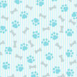 Tricoline Estampada Patinhas Cachorro Azul 100% Algodão 1,50m largura - Variante 1