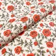 Tricoline Estampada Ramos Rosas Vermelhas 100% Algodão 1,50m Largura - Variante 1