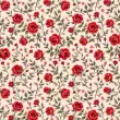 Tricoline Estampada Ramos Rosas Vermelhas 100% Algodão 1,50m Largura - Variante 1