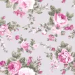 Tricoline Estampada - Rosas Grandes Fundo Cinza - 100% Algodão - 1,50m Largura - Variante 1