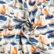 Tricoline Estampada Veleiro Aquarelado 100% Algodão 1,50m Largura - Variante 1