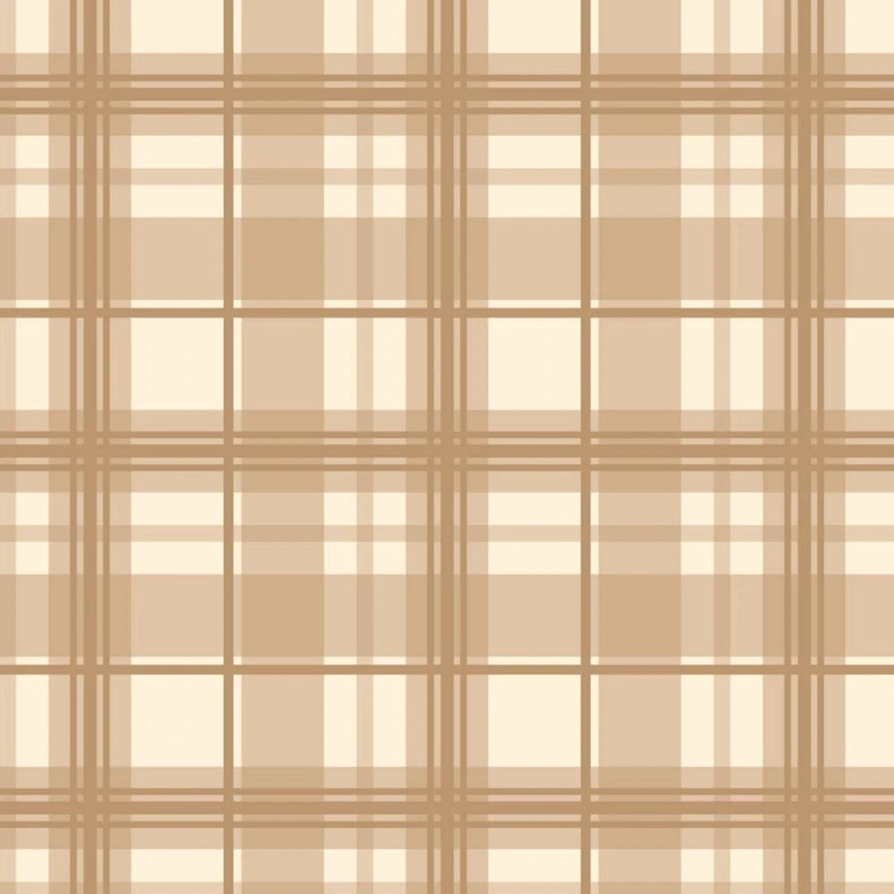 Tricoline Estampada Xadrez para Composê 100% Algodão - Bege