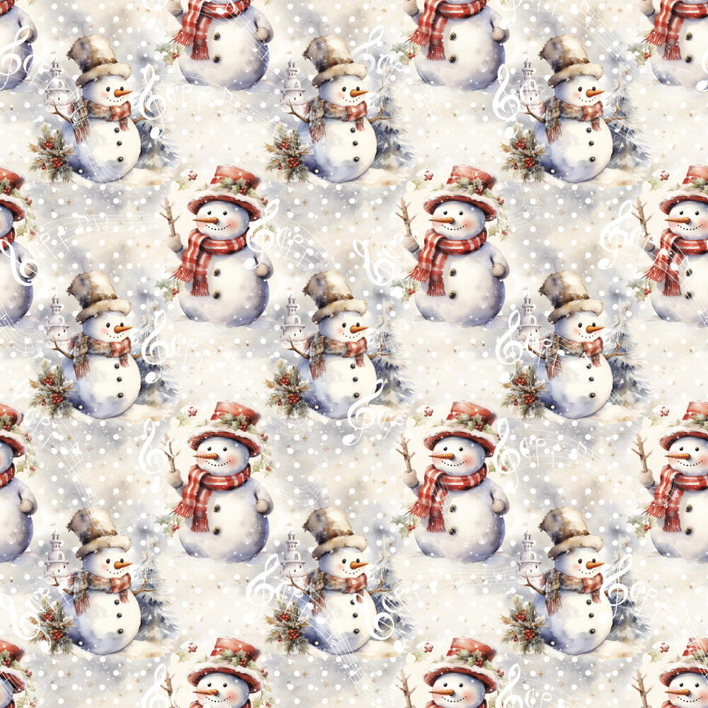 Tricoline Exclusiva Coleção JLM Polo Norte 100% Algodão 1,50m Largura - Boneco de neve