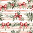 Tricoline Exclusiva Coleção Natal Laços Aquarelados 100% Algodão 1,50m Largura - Variante 1