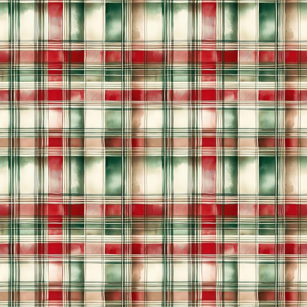 Tricoline Exclusiva Coleção Natal Papai Noel Vintage 100% Algodão 1,50m Largura - Xadrez