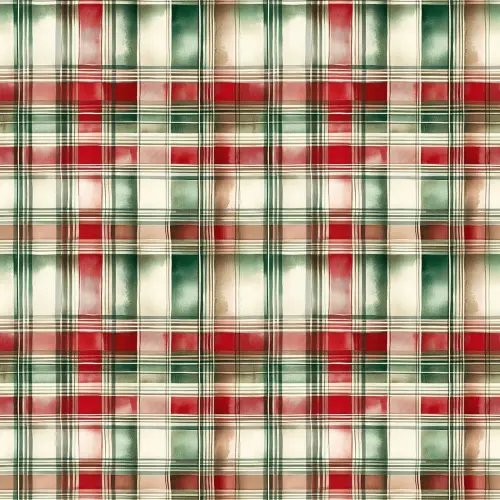 Tricoline Exclusiva Coleção Natal Papai Noel Vintage 100% Algodão 1,50m Largura - Xadrez