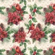 Tricoline Exclusiva JLM Natal Flor com Cardeal 100% Algodão - Variante 1 Tricoline Exclusiva JLM Natal Flor com Cardeal 100% Algodão - Variante 1