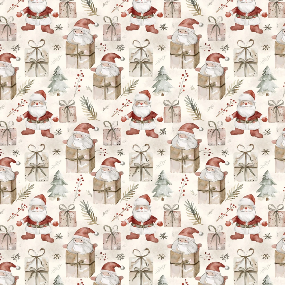 Tricoline Exclusiva JLM Natal Papai Noel na Caixa 100% Algodão - Variante 1