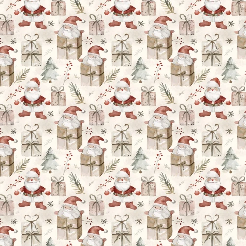 Tricoline Exclusiva JLM Natal Papai Noel na Caixa 100% Algodão - Variante 1