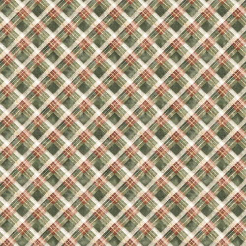 Tricoline Exclusiva JLM Natal Xadrez Verde Gold 100% Algodão - Variante 1