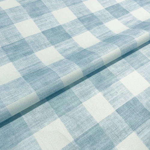 Tricoline Fernando Maluhy Coleção Xadrez Decora 100% Algodão 1,50m Largura - Azul bebê