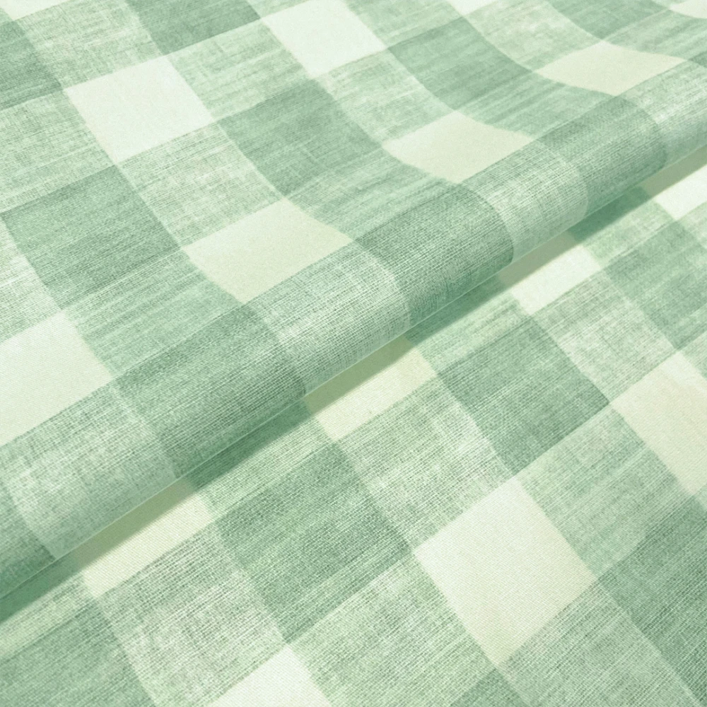 Tricoline Fernando Maluhy Coleção Xadrez Decora 100% Algodão 1,50m Largura - Verde bebê