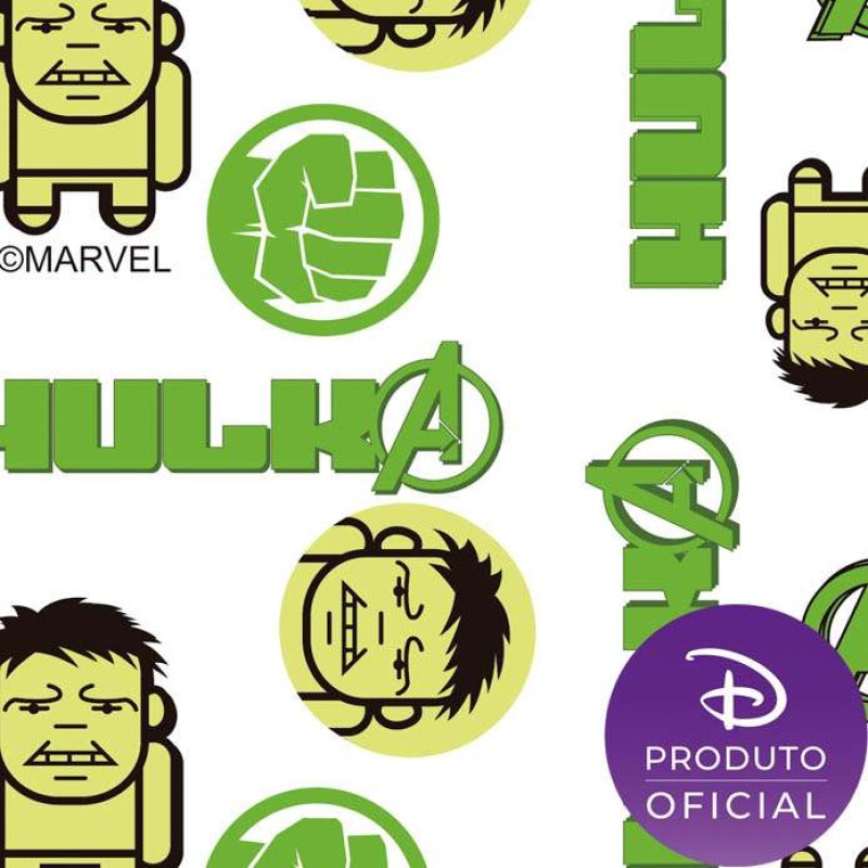 Tricoline Fernando Maluhy - Marvel Mini Hulk - 100% Algodão - C01
