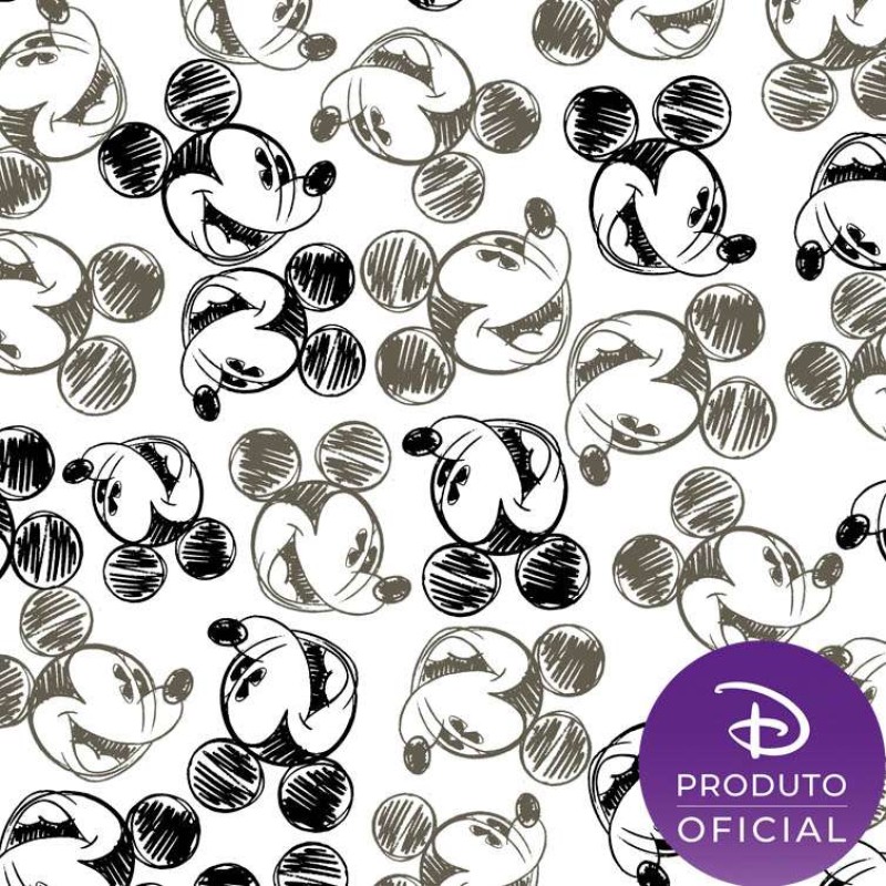 Tricoline Fernando Maluhy - Mickey Mouse Rabisco - 100% Algodão - C01