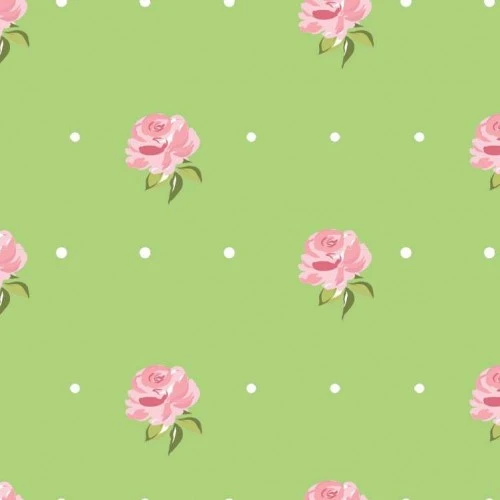 Tricoline Fernando Maluhy - Mini Rosas com Poá - 100% Algodão - C04