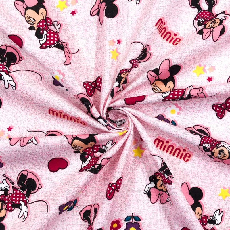 Tricoline Fernando Maluhy - Minnie Mouse Rosa - 100% Algodão - C01