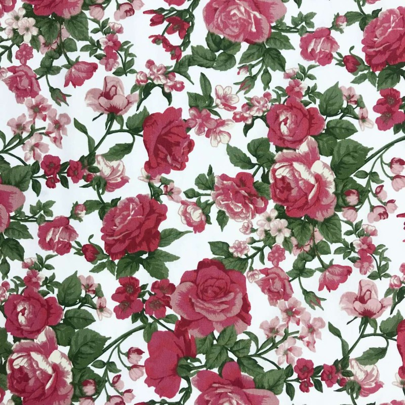 Tricoline Fernando Maluhy - Roses in Bloom - 100% Algodão - C05