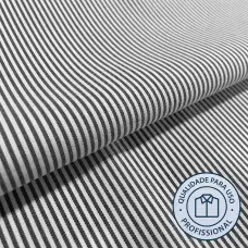 Tricoline Listrada Para Camisaria Com Elastano 29% Algodão 67% Poliéster 4% Elastano 1,40L - 021 - preto