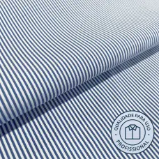 Tricoline Listrada Para Camisaria Com Elastano 29% Algodão 67% Poliéster 4% Elastano 1,40L - 1429 - azul royal